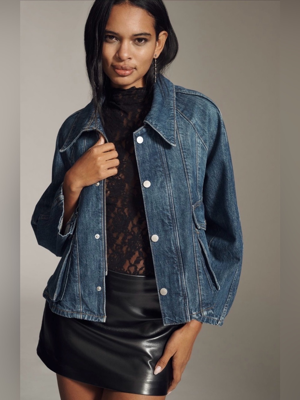 NWOT Anthropologie Pilcro Denim Swing Jacket Size 1X - Picture 3 of 11